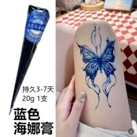 Màu Xanh Navy Henna Hand-Painted Cream Pure Plant Chống Thấm Nước Lâu Dài Hình Xăm Có Thể Giặt Được Body Painting Tool 3.23