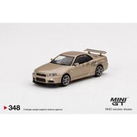 Mẫu xe hợp kim vàng Minigt R34 GTR Skyline JDM 348