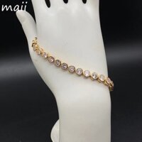 [Maui] Vòng tay Tennis kim cương vàng hồng Trang sức thời trang nữ