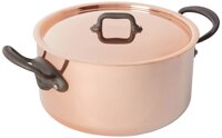 Mauviel M'Heritage M150C Copper Dutch Oven/Stew pan with Lid. 5.6L/5.9 quart 24cm/9.5" with Cast Stainless Steel Iron Eletroplated Handle