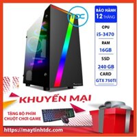 MAX PC GAMING X7 CPU Core i5-3470 Ram 16GB SSD 240GB GTX 750TI Chơi PUBG,LOL,CF,Fifa4,Đế chế Tặng Bộ Phím Chuột Game