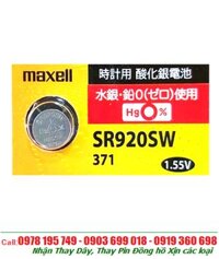 Maxell SR920SW-Pin 371, Pin Maxell SR920SW silver oxide 1.55V chính hãng Maxell Nhật