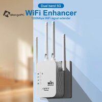 Maxgepc 1200Mbps WiFi Repeater Bộ tăng cường tín hiệu không dây Băng tần kép 5G Bộ khuếch đại WiFi Mở rộng phạm vi Bộ định tuyến tăng cường tín hiệu cho văn phòng tại nhà mới