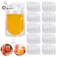 Maxgepc 48 Chiếc Túi Uống Trong Suốt Freezable Nước ép Rượu Túi Nước Di Động Có Thể Tái Sử Dụng Bình Nhựa Cho Đồ Uống Lạnh Tiệc BBQ Drinkware Mới