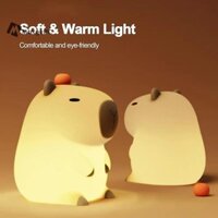 Maxgepc Adorkable Silicone LED Capybara Đèn Ngủ Động Vật Đèn Cảm Biến Cảm Ứng Đèn Ngủ Trẻ Em Kid Đầu Giường Trang Trí Phòng Ngủ Quà Tặng Sinh Nhật Mới