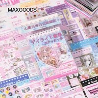 Maxgoods 63 Miếng Dán Chất Liệu Sổ Tay, Chia Sẻ Nhật Ký Series Ông Giấy Trang Trí Cuộn Dây Dán Sách, Kpop Collage Manga Phong Cách Sổ Lưu Niệm Trang Trí Giấy Trẻ Em Quà Tặng
