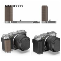Maxgoods Finger Grip, Tay cầm bằng gỗ nguyên khối tấm L bền phát hành nhanh, Bộ mở rộng máy ảnh chuyên nghiệp Bộ nút chớp nhôm cho Fuji X-M5
