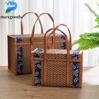 Maxgoods Hộp Bảo Quản Bánh Trung Thu Đặc Biệt 1 Chiếc Dệt Tay Ngoài Trời Dã Ngoại Di Động Sản Phẩm Tre