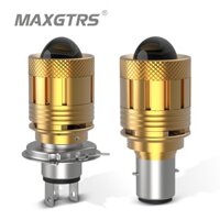 Maxgtrs 32W BA20D H6 H4 HS1 Bóng Đèn Pha LED Xe Máy Cao Chùm Thấp Máy Chiếu Bi-Lens Xe Tay Ga Xe Đạp E Màu Đôi