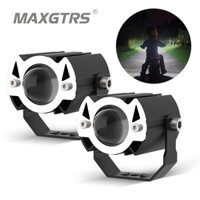 MAXGTRS Super Bright Motorcycle Mini Projector Lens LED Headlight Scooter Auxiliary Spot Foglamp 15W