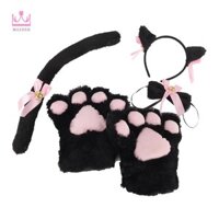 Maxrrh 5 Cái / bộ Mèo Cosplay Trang Phục Mèo Đuôi Tai Cổ Chân Găng Tay Bộ Dễ Thương Mới
