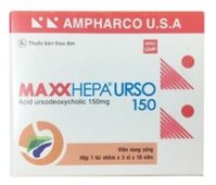 Maxxhepa Urso 150 Ampharco điều trị xơ gan do mật nguyên phát, tan sỏi túi mật cholesterol (3 vỉ x 10 viên)