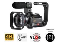 Máy ảnh 4K Ordro AC5 với zoom quang 12x, WiFi + ống kính macro + đèn LED + vỏ (BỘ ĐẦY ĐỦ)