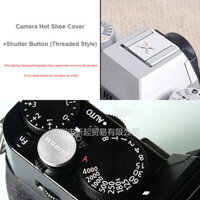 Máy ảnh bề mặt lõm bằng đồng nguyên chất Vỏ giày nóng Kim loại Micro Vỏ chống bụi đơn cho Fuji X-PRO3 XT5 X-E4 XT30II XT4 X-M5 XM5 XM-5 X100VI X100V Nút chớp ren