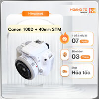 Máy ảnh Canon 100D + Canon 40mm f2.8 STM/ 18-55mm STM cũ ĐẸP giá TỐT(Trắng)