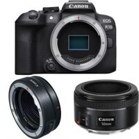 Máy ảnh Canon EOS R10 Body + Ngàm chuyển Canon EF sang EOS R (EF-EOS R) + Canon EF 50mm F1.8 STM