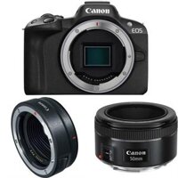 Máy ảnh Canon EOS R50 Body + Ngàm chuyển Canon EF sang EOS R (EF-EOS R) + Canon EF 50mm F1.8 STM