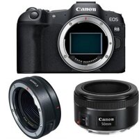 Máy ảnh Canon EOS R8 Body + Ngàm chuyển Canon EF sang EOS R (EF-EOS R) + Canon EF 50mm F1.8 STM
