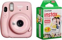 Máy ảnh chụp phim liền Fujifilm Instax Mini 11, kèm Gói đôi phim chụp nhanh ban ngày Fujifilm Instax Mini, 20 lần phơi sáng (Hồng đỏ)