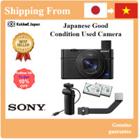 [Máy ảnh đã qua sử dụng tại Nhật Bản] Bộ tay cầm chụp ảnh Cyber-shot RX100VII dành cho máy ảnh kỹ thuật số nhỏ gọn của Sony (Kèm tay cầm: VCT-SGR1, Bộ pin + 1 chiếc) Cảm biến CMOS xếp chồng 1,0 inch màu đen Zoom quang 8x (24-200mm) Màn hình LCD có thể xoa
