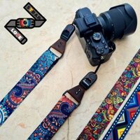 [Máy ảnh] Dây đeo thao tác nhanh họa tiết thổ cẩm tiện dụng