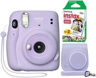 Máy ảnh FujiFilm Instax Mini 11 Màu Tím Hoa Cà, Kèm Hộp Đựng Tùy Chỉnh và Gói Fuji Instax Film 20 Tờ