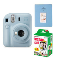 Máy ảnh Fujifilm Instax Mini 12 + Instax ColorFilm Mini 10X2 + Album ảnh mini Instax 6x9 | Pastel Blue (Chính hãng)