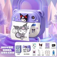 Máy ảnh HD Polaroid Kuromi, máy ảnh kép, đồ chơi chụp ảnh cho trẻ em, máy ảnh in video, quà tặng cho bé gái