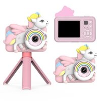 Máy ảnh kỹ thuật số mini cho bé, máy ảnh trẻ em kèm giá đỡ sử dụng được camera trước và sau