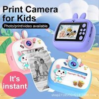 Máy ảnh kỹ thuật số trẻ em In tức thì cho trẻ em Máy ảnh thỏ in nhiệt Máy ảnh in ảnh tức thì Đồ chơi Video + Bộ nhớ 32G C