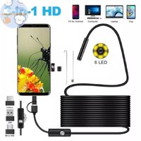 Máy ảnh nội soi Android Metertrytryry 5.5MM 3 IN1 Micro USB Type C Borescope Camera Mini Đèn LED chống nước Kiểm tra ô tô cho HUAWEI XIAOMI PC VN