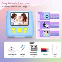 Máy ảnh Polaroid thông minh mới dành cho trẻ em máy ảnh hoạt hình quà tặng sinh nhật máy ảnh in nhiệt