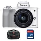 Máy ảnh-Quay phim-Ghi âm / Máy ảnh Canon / Máy ảnh Canon EOS M50 II EF-M15-45mm (Đen/Trắng)