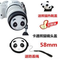 Máy ảnh SLR Canon 200DII thế hệ thứ hai 600D 650D 700D 760D 58mm nắp ống kính gấu trúc hoạt hình