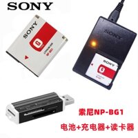 Máy Ảnh sony dsc-w50 w55 w60 w70 w80 w110 camera np-bg1 + Bộ Sạc + Đầu Đọc Thẻ