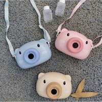 Máy ảnh thổi bong bóng động vật siêu dễ thương có nhạc và khóa và bong bóng nước
