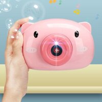 Máy Ảnh Thổi Bong Bóng Phát Nhạc Đồ chơi tự động ngoài trời có nhạc hình chú heo hồng đáng yêu cho bé