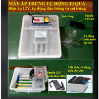 Máy ấp trứng mini đảo tay/ đảo tự động 20 - 26 quả điện 12v an toàn khi sử dụng