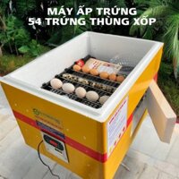 Máy Ấp Trứng Thùng Xốp 54 Trứng Đảo Tự Động Tạo Nhiệt Dây Cacbon Hoàn Chỉnh về cắm điện dùng