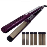 Máy Bấm Duỗi Uốn Tóc Bản Nhỏ Chỉnh Nhiệt Tặng 3 Bộ Lưỡi Thay TM043.
