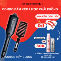 Máy bấm tóc máy bấm phồng chân tóc, duỗi tóc thay lưỡi shouhow cao cấp 4in1 combo lược chải phồng