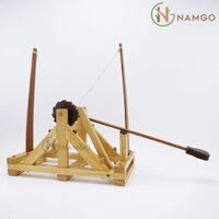 Máy bắn đá NAMGO đồ chơi trẻ em , mô hình trang trí bằng gỗ, Kích thước : 27× 9.5 × 10.5 cm
