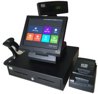 Máy bán hàng có sẵn mềm tính tiền vĩnh viễn kèm theo và máy in hóa đơn bán hàng màn hình cảm ứng Touch Screen 12in TOPCASH QT-66 - Hàng nhập khẩu