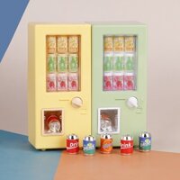 Máy bán hàng tự động thu nhỏ Máy đựng đồ uống đóng hộp Nhà búp bê Siêu thị Đồ trang trí nhỏ Đồ chơi nhà chơi trẻ em