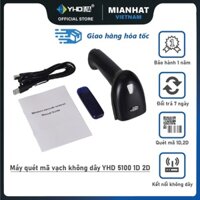 Máy bắn mã vạch không dây YHD 5100 2D kết nối USB tới 400m dùng cho Kho bãi, Siêu thị lớn - Không Đế