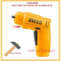 Máy Bắn Ốc, Khoan Mini, Máy Siết Vít Dùng Pin Lithium 4V Mã CSDLI0402 Chính Hãng INGCO Tặng Kèm 10 Mũi Siết Vít 25mm.