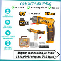 Máy bắn vít dùng pin 8V  CSDLI0802 có đèn led moomen xoắn 6Nm tốc 220V/ph TẶNG KÈM CÁP SẠC TYE C