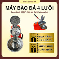 Máy bào đá 4 lưỡi màu cam 500W - Làm kem đá bào các vị cho gia đình, quán ăn