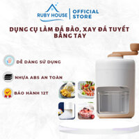 Máy Bào Đá Mini Xay Đá Tuyết Mini Đa Năng Quay Bằng Tay Lưỡi Dao 402 Không Gỉ, Máy Làm Đá Bào Cỡ Nhỏ Cho Gia Đình