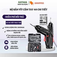 Máy Bắt Vít Cầm Tay 47 Món, Máy Khoan Pin Mini Bắt Vít Đa Năng Gia Dụng Thông Minh